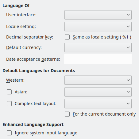 Options Language Dialogue Box Image
