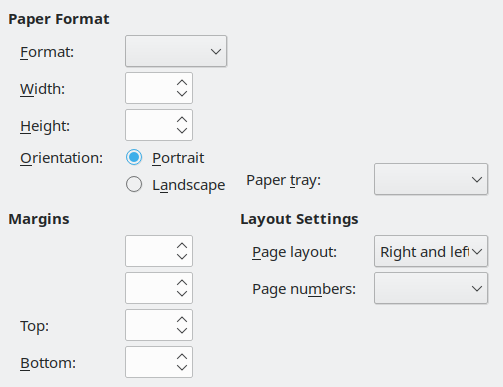 Page format tab page