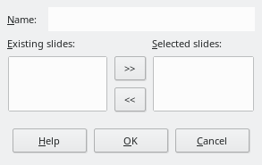 Define Custom Slide Show Dialogue Box